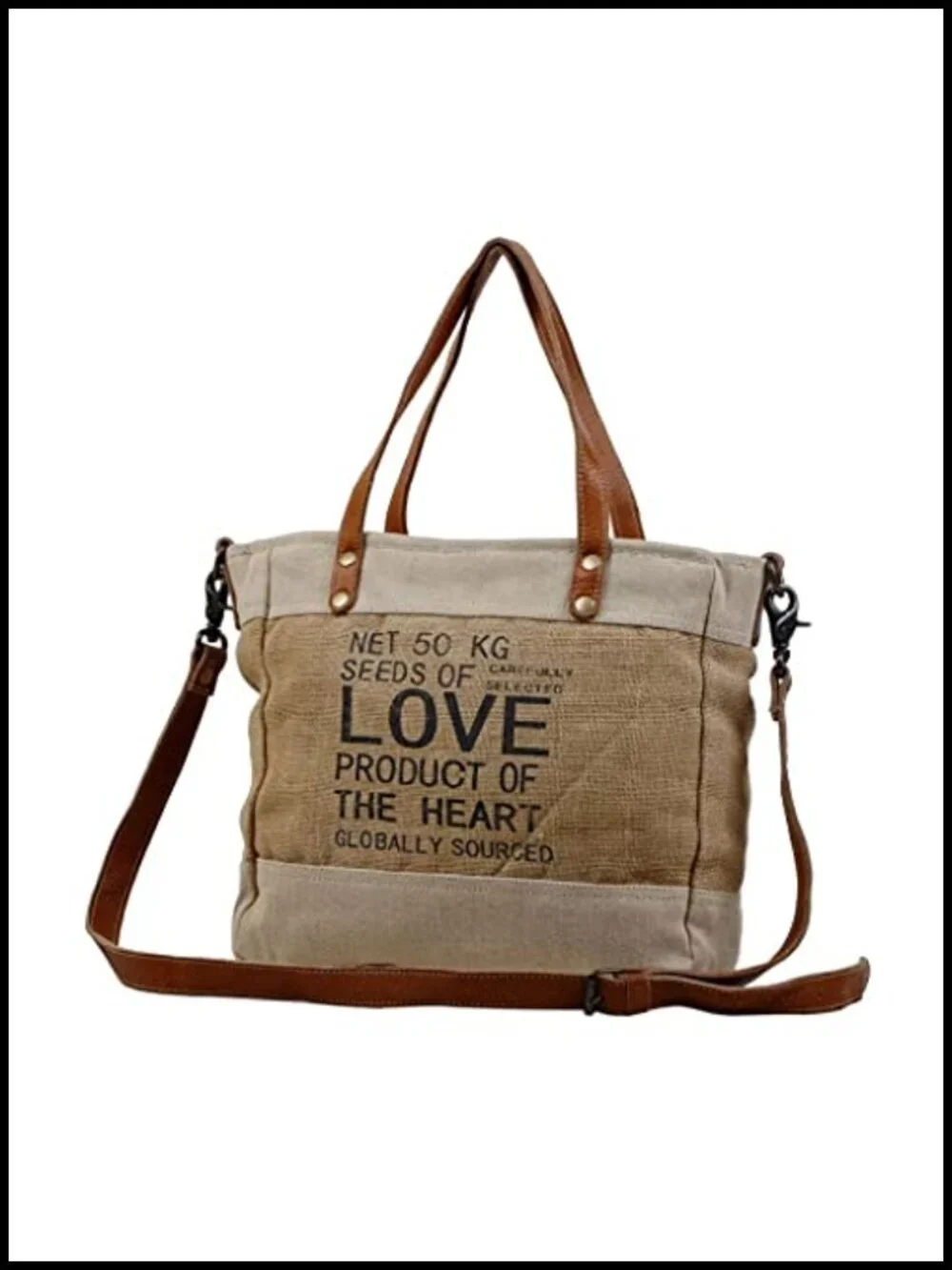 Sustainable Organic Fabric Market Bag Upcycled Cotton Leather